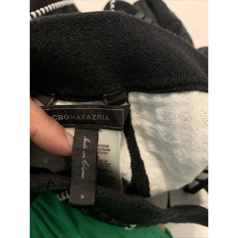 BCBGMAXAZRIA Black & White Cotton A-Line Skater Skirt Size S